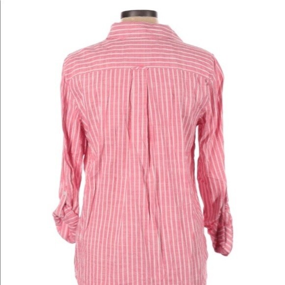 Tommy Hilfiger size large red striped preppy top - Picture 3 of 5